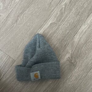 Carhartt Kids Gray Folded-Cuff Knit Beanie with Logo Patch